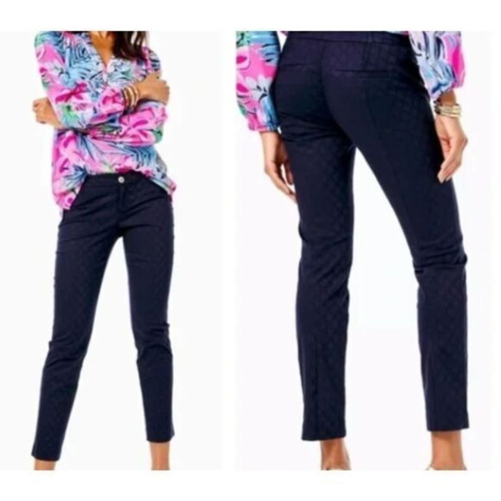 Lilly Pulitzer Kelly Textured Ankle Length Skinny‎ Pant-Size 0